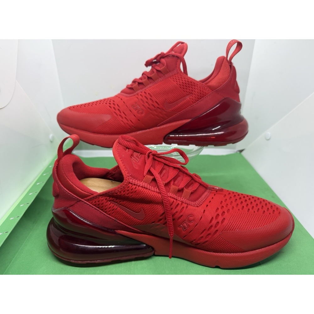 Nike Air Max 270 Triple University Red Athletic Sneakers Mens 10.5 CV7544-600